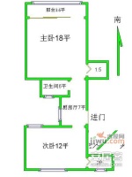 长隆住宅小区2室1厅1卫48㎡户型图