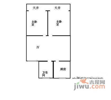 国和一村2室1厅1卫75㎡户型图