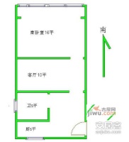 永安小区1室1厅1卫50㎡户型图