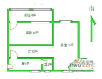 霍兰新村2室1厅1卫户型图