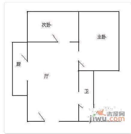 民主二村2室1厅1卫62㎡户型图