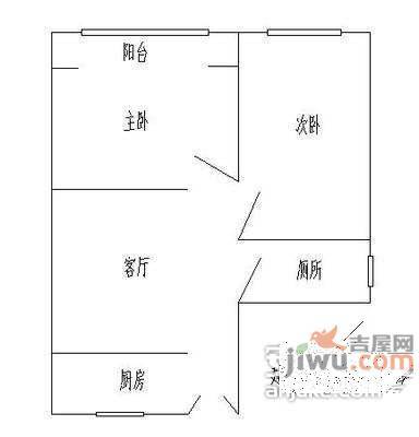 梅林公寓2室1厅1卫75㎡户型图