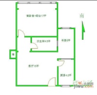 平凉小区1室2厅1卫62㎡户型图