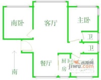 珠江香樟南园3室2厅1卫128㎡户型图