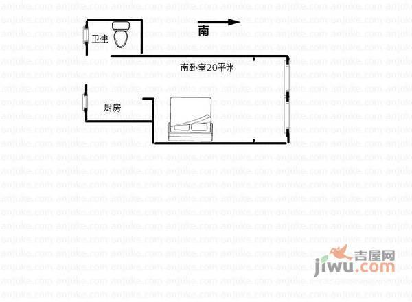 控江一村1室0厅1卫户型图