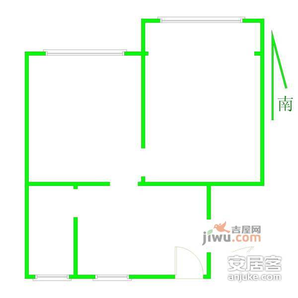 翔殷路491弄小区2室0厅1卫55㎡户型图