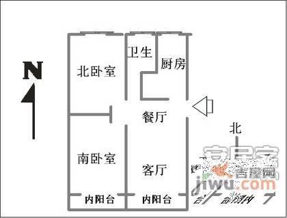 控江五村2室2厅1卫户型图