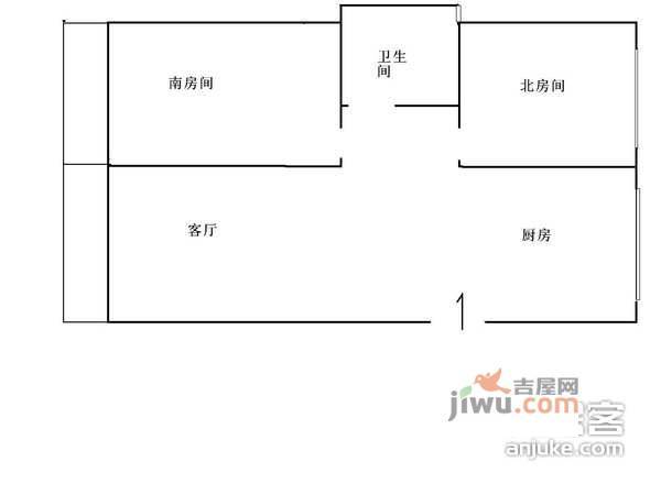 控江东三村2室1厅1卫52㎡户型图