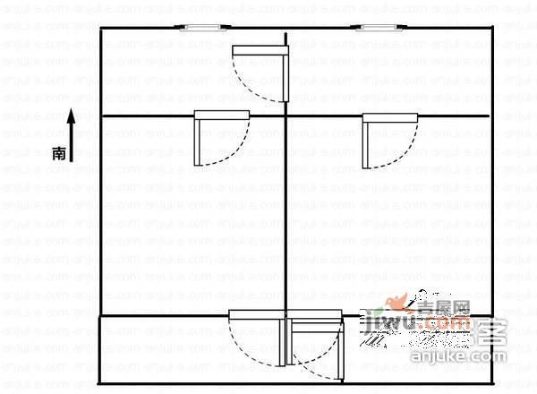 延吉三村2室0厅1卫58㎡户型图