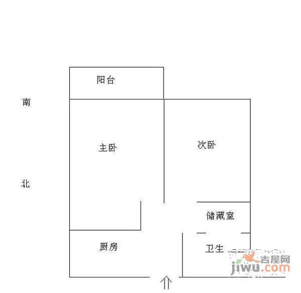 延吉三村2室0厅1卫58㎡户型图