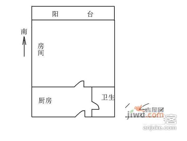 兰花新村1室0厅1卫36㎡户型图