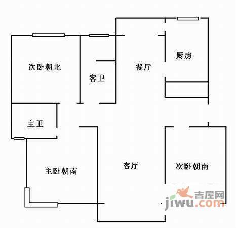 公园30003室2厅2卫167㎡户型图