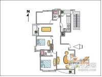 同济国康公寓2室2厅1卫户型图