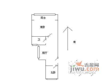 长白三村2室0厅1卫51㎡户型图