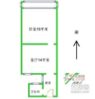 霍兰小区1室1厅1卫39㎡户型图