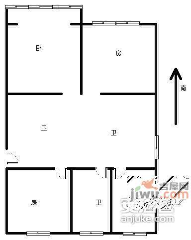 众和新苑3室2厅1卫120㎡户型图