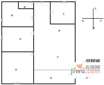 众和金融大厦2室1厅1卫79㎡户型图