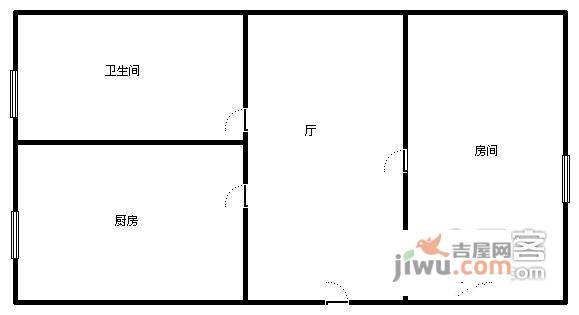 恒阳花苑1室1厅1卫56㎡户型图