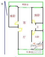 协友公寓3室2厅1卫120㎡户型图