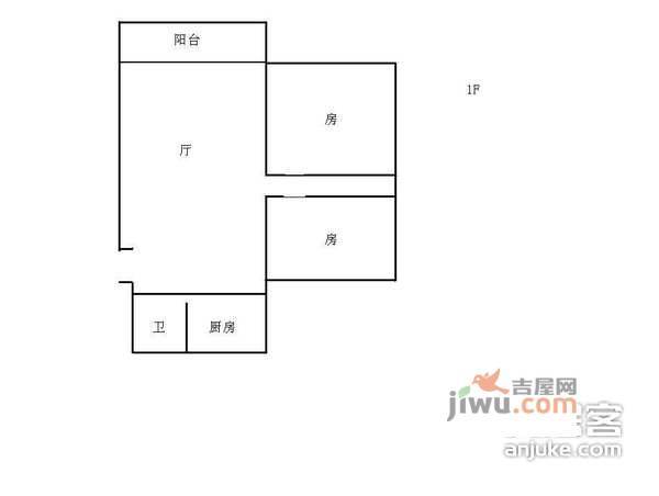 政德公寓2室2厅1卫103㎡户型图