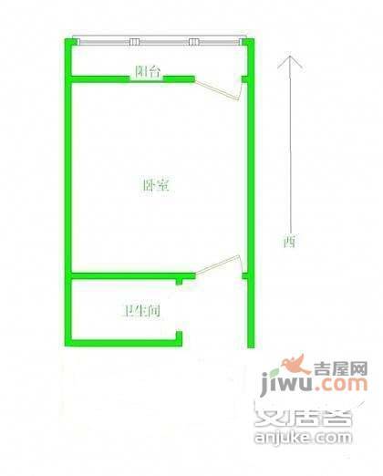 黑山小区1室0厅1卫32㎡户型图