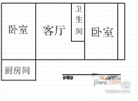 政通新苑2室1厅1卫66㎡户型图