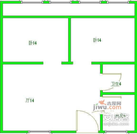 兰港大楼2室1厅1卫91㎡户型图