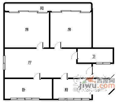 南茶园3室2厅1卫120㎡户型图