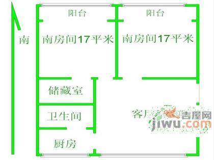 南茶园2室2厅1卫81㎡户型图