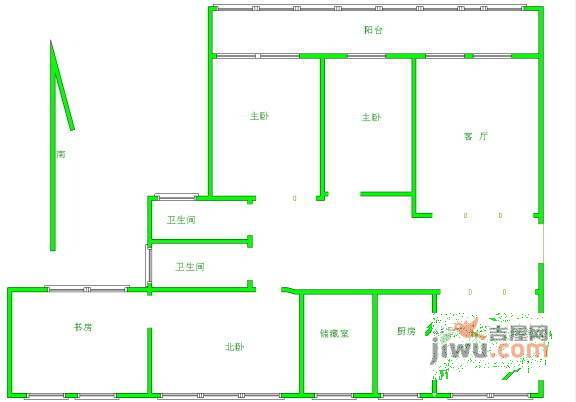 文化花园香榭丽苑4室2厅2卫156㎡户型图