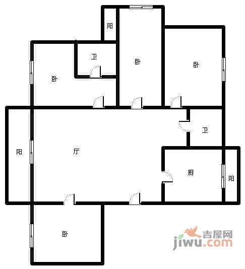 文化花园香榭丽苑4室2厅2卫156㎡户型图