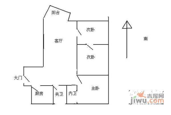 皇朝新城3室2厅2卫137㎡户型图