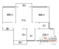 文化佳园3室2厅1卫126㎡户型图