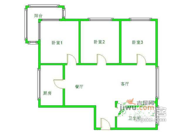 保利香槟苑3室2厅2卫户型图