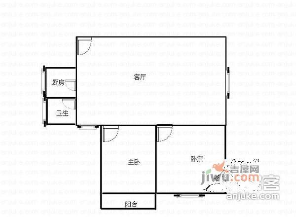 丹江新苑2室1厅1卫70㎡户型图