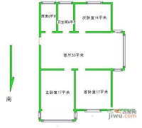 海杨公寓3室1厅1卫户型图
