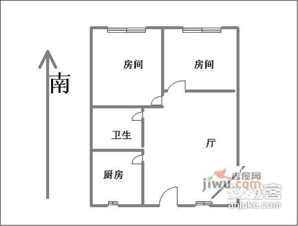 申润江涛苑3室2厅1卫123㎡户型图