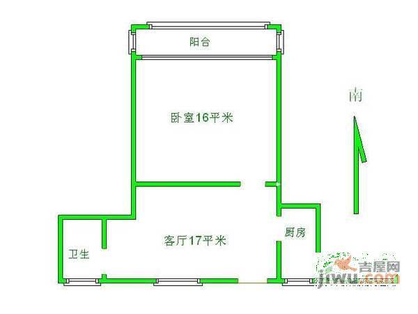 荣丰花园1室1厅1卫66㎡户型图