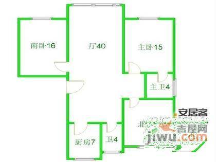 荣丰花园3室2厅2卫137㎡户型图