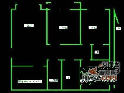 双喜家园3室2厅2卫123㎡户型图