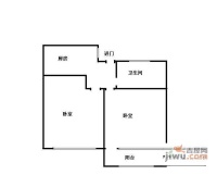 华山小区2室1厅1卫62㎡户型图