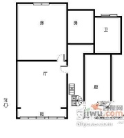 永康路新里2室1厅1卫53㎡户型图