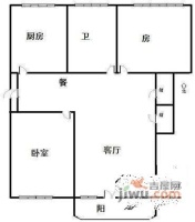 林肯公寓2室2厅1卫107㎡户型图