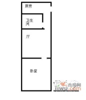 上音小区1室1厅1卫44㎡户型图