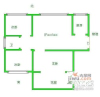 华馨公寓3室2厅1卫126㎡户型图