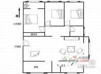华馨公寓3室2厅2卫126㎡户型图