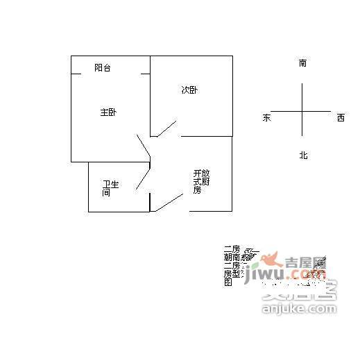 化工二三村2室0厅1卫49㎡户型图