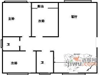 康惠苑3室2厅2卫159㎡户型图