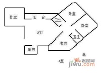 花苑村梅花园3室2厅2卫137㎡户型图