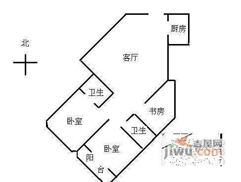 百合花苑3室2厅2卫161㎡户型图